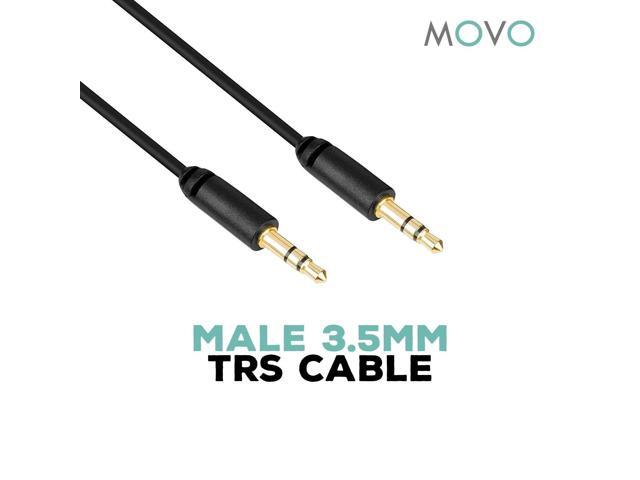 Movo MC6 3.5mm Male Stereo TRS to 3.5mm Male Stereo TRS Output Connector Cable - Connects Audio Mixers/Microphones to Camera/Recorders (Dual Male...