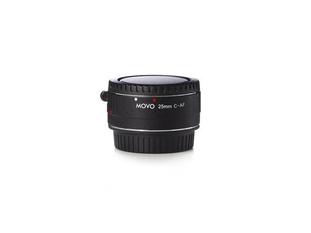 Movo MT-C25 25mm AF Chrome Macro Extension Tube for Canon EOS DSLR Camera & EF / EF-S Lenses