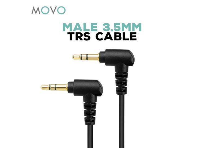 Movo MC1 3.5mm Male Stereo TRS to 3.5mm Male Stereo TRS Output Connector Cable - Connects Audio Mixers/Microphones to Camera/Recorders (Coiled...