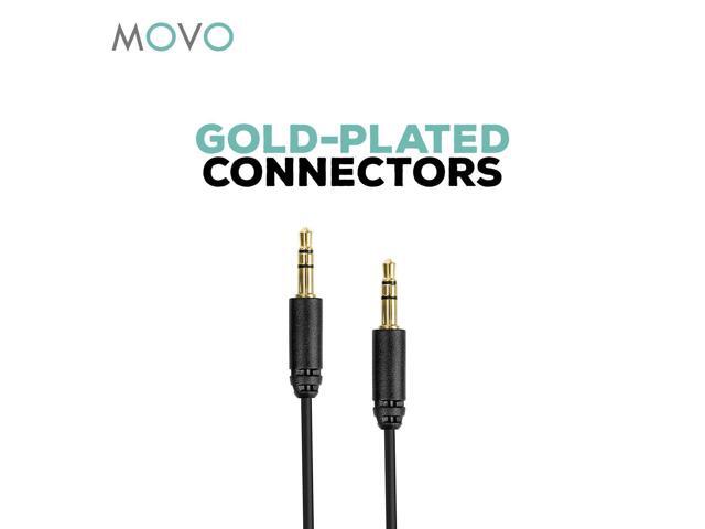 Movo MC6 3.5mm Male Stereo TRS to 3.5mm Male Stereo TRS Output Connector Cable - Connects Audio Mixers/Microphones to Camera/Recorders (Dual Male...