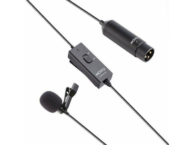 Movo LVM-XLR1 Self-Powered XLR Omnidirectional Lavalier Microphone for Mixers, Recorders, Camcorders & More