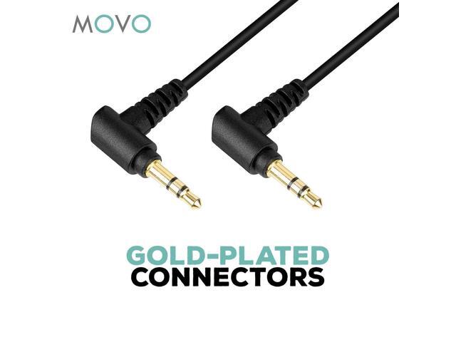 Movo MC1 3.5mm Male Stereo TRS to 3.5mm Male Stereo TRS Output Connector Cable - Connects Audio Mixers/Microphones to Camera/Recorders (Coiled...