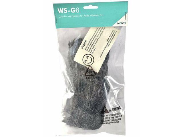 Movo WS-G8 Furry Outdoor Microphone Windscreen Muff Custom Fit for Rode VideoMic Pro & VideoMic Pro R (Dark Gray)
