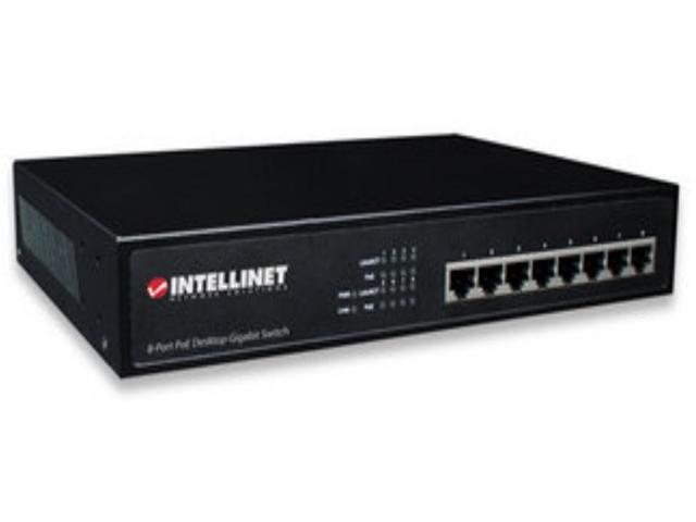 Intellinet 8-Port Gigabit Ethernet PoE+ Switch, IEEE 802.3at/af Power over Ethernet (PoE+/PoE) Compliant, 140 W, Endspan, Desktop, 19' Rackmount