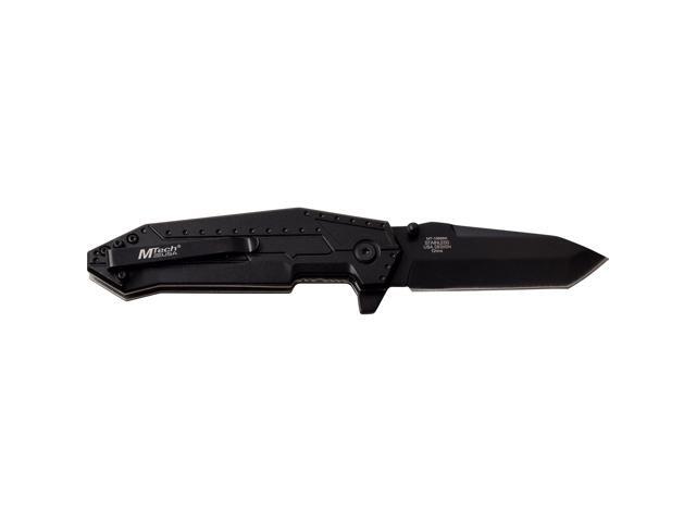 Folding Knife Mtech Black Biohazard Tanto Blade Ball Bearing Pivot Tactical EDC