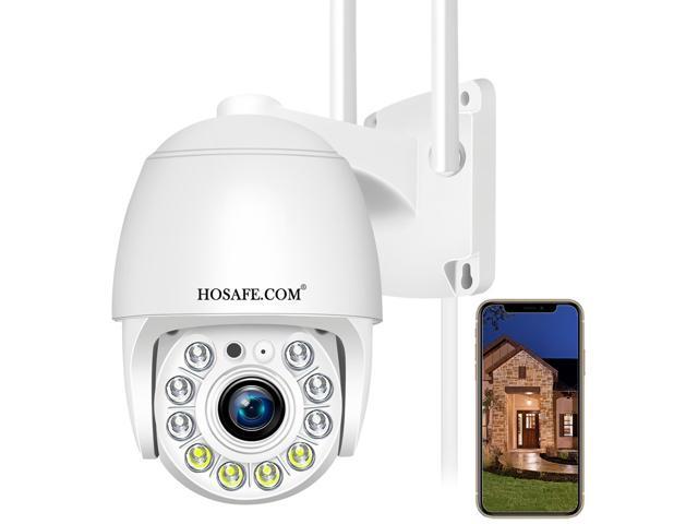 Security Cameras Outdoor, Wireless WiFi Home Security Camera System 360° View, HOSAFE Video Surveillance Cameras Spotlight, Motion Detection, Auto.