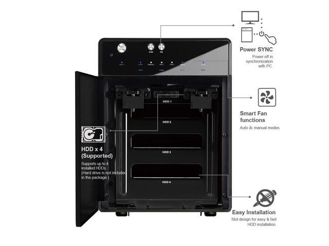 Mediasonic USB 3.2 4 Bay 3.5 SATA Hard Drive Enclosure USB 3.2 Gen 2 10Gbps Type C USB-C (HF7-SU31C) Support 30TB HDD