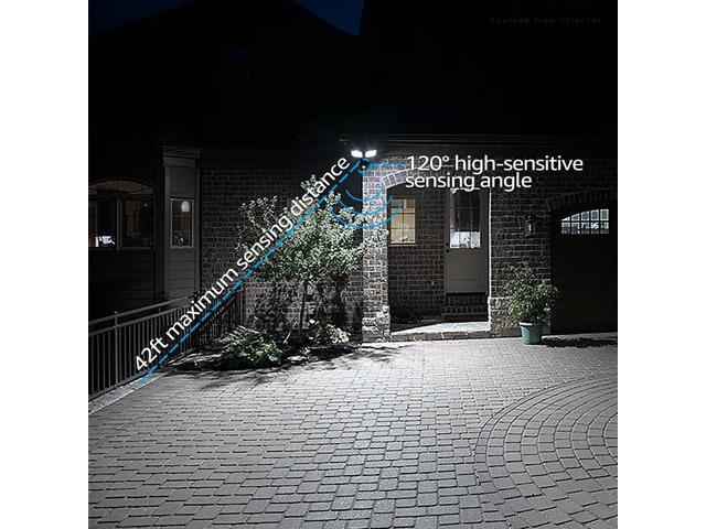 TORCHSTAR LED Solar Outdoor Security Lights with Motion Sensor, Adjustable Dual-Head Flood Light, 2 Modes Auto Mode & ON-OFF Mode, 6500K, IP65...