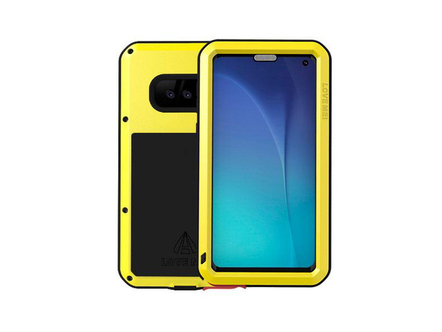 Love Mei Aluminum Metal Armor For Samsung Galaxy S10 Lite Shockproof Dirtproof Full Body Heavy Duty Case For Samsung Galaxy S10 Lite Cover (Yellow)