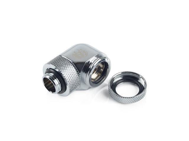 Bitspower Silver Shining Enhance Rotary G1/4' 90-Degree Multi-Link Adapter For OD 14MM (2PCS)