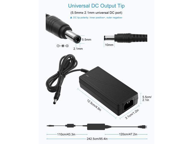ALITOVE 24V 3A 72W AC to DC Adapter Power Supply Converter AC 100V ~ 240V to DC 24V 3amp Transformer with 5.5x2.1mm DC Output Jack for 5050 3528...