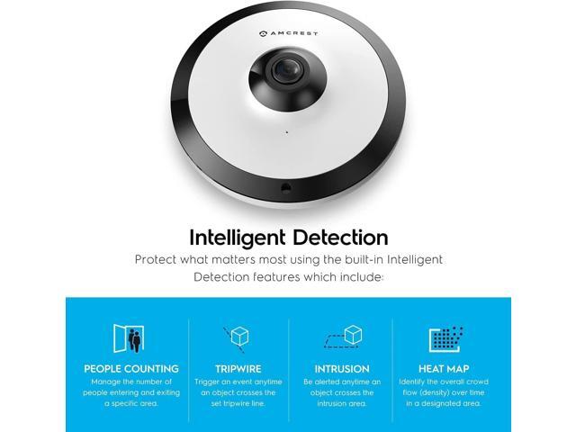 Amcrest Fisheye IP POE Camera, 360° Panoramic 5-Megapixel POE IP Camera, Fish Eye Security Indoor Camera, IVS Features and People Counting, MicroSD...