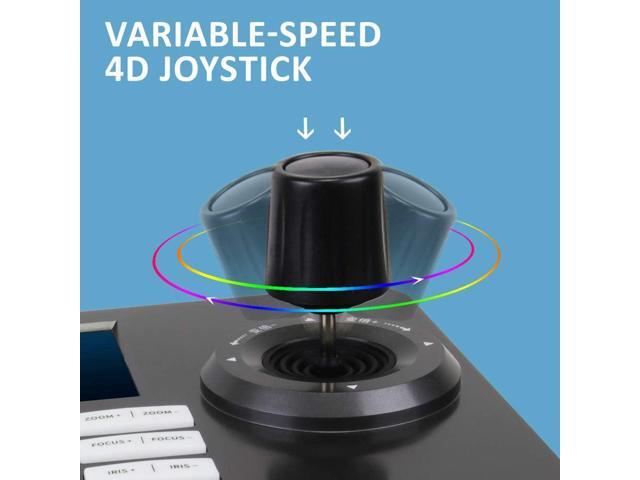 PTZ Controller Camera Controller POE Network 4D Joystick Decoding Keyboard Indoor with 5 Inch LCD Screen, 480p