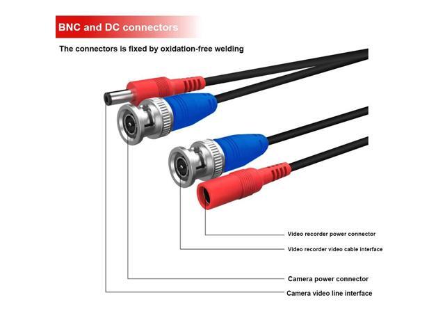 4 Pack 200 Feet BNC Video Power Cable Wire Video Security Camera Wire with Connectors for CCTV Camera DVR Surveillance System