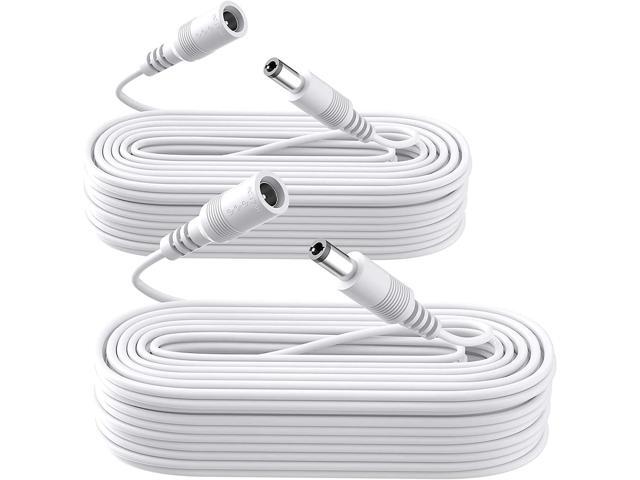 2 Pack 33ft/10M Power Extension Cable, 2PCS DC 12V Power Adapter Extension Cord 2.1mm x 5.5mm, Compatible with 12V DC Adapter Power Supply or Wall...