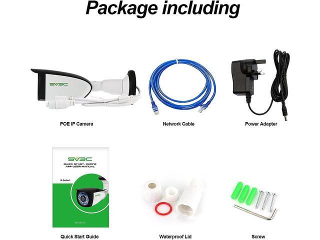 SV3C 4MP POE IP Camera, Outdoor POE Security Camera, Two Way Audio, 36pcs Lights HD 65-100FT Night Vision Home Surveillance Camera, Motion...