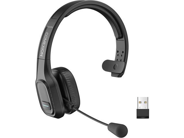 COMEXION Trucker Bluetooth Headset V5.0, Wireless Headphone with Noise Canceling & Mute Microphone for Cell Phones, On Ear Bluetooth Headphone with.