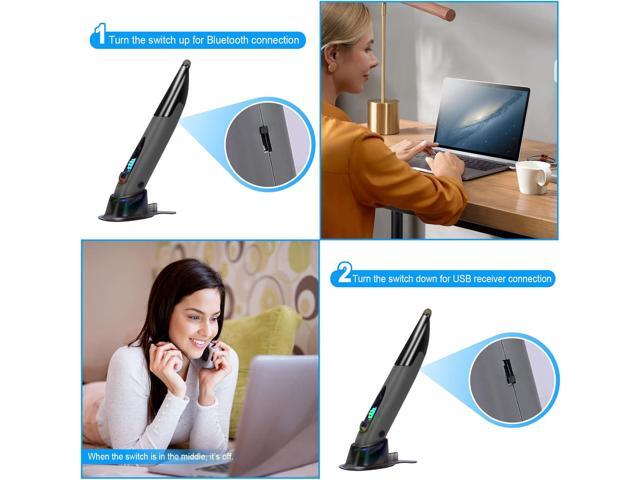 lychee Wireless Optical Pocket Pen Mouse, 2.4GHZ USB Wireless Optical Handwriting Mini Air Pen Mouse Mice for PC Laptop Notebook Computer Mac...