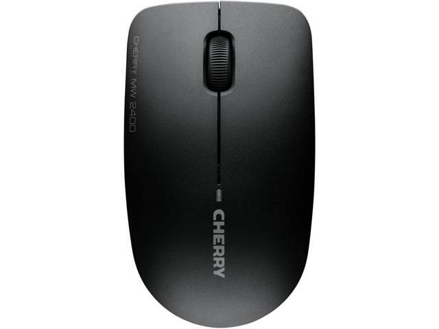 Cherry MW 2400-3-Button Wireless Mouse - Symmetrical - Black - Nano USB Receiver - Optical Sensor - 1200 dpi - 2.4 GHz Technology - GS Approval