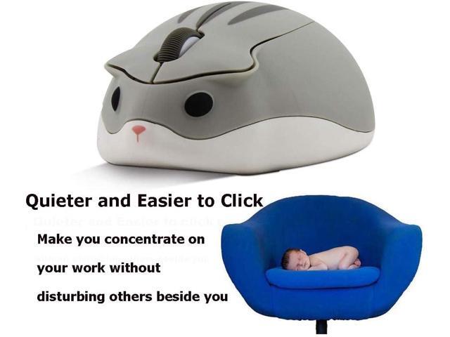 2.4GHz Wireless Mouse Cute Hamster Shape Less Noice Portable Mobile Optical 1200DPI USB Mice Cordless Mouse for PC Laptop Computer Notebook MacBook...