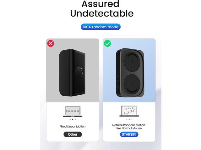 Undetectable Mouse Mover Jiggler, 100% Random Mouse Movement Device, Mechanical Mouse Shaker with Adjustable Interval Timer, No Need to Align...