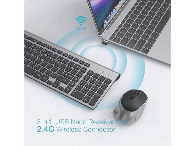 Wireless Keyboard Mouse Combo, J JOYACCESS 2.4G Ergonomic Computer Keyboard,Ergonomic Wireless Mouse for PC,Windows, Laptop, Desktop,...