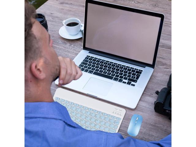 Bluetooth Wireless Keyboard and Mouse Combo,Ultra-Slim Ergonomic Small Rechargeable Bluetooth Keyboard Mouse Set for Apple iPad iPhone Samsung...