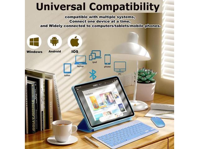 Bluetooth Wireless Keyboard and Mouse Combo,Ultra-Slim Ergonomic Small Rechargeable Bluetooth Keyboard Mouse Set for Apple iPad iPhone Samsung...