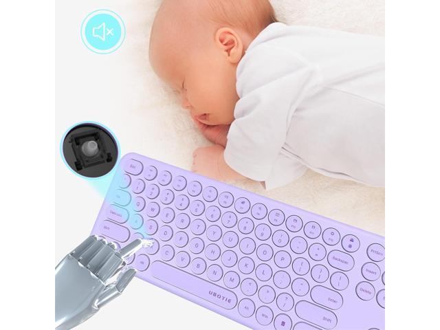 UBOTIE Wireless Keyboards and Mouse, Silent Scissor Switches Slim Keyboards Mice Set, Quiet Full Size 111 Keys with Adjustable Optical DPI Mouse...