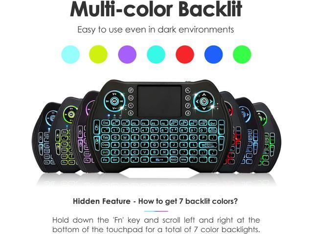 BL Mini Wireless Keyboard Remote Control with Touchpad Mouse Combo, Backlit 2.4GHz Mini Keyboard Wireless USB Dongle Rechargeable Li-ion Battery...