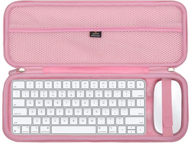 Aproca Pink Hard Travel Storage Case, for Apple Wireless Magic Keyboard 2 - MLA22LL/A and Apple Magic Bluetooth Mouse 2