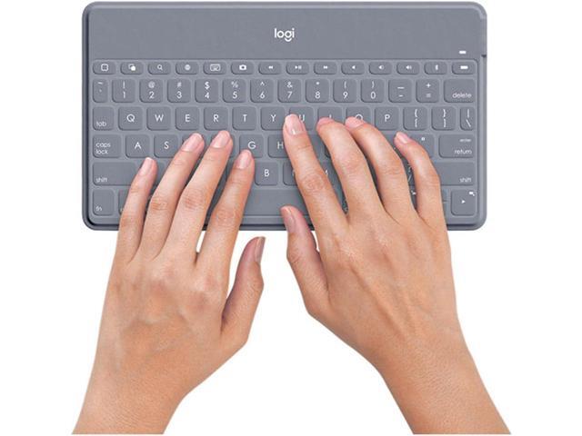 Keys-to-Go Super-Slim and Super-Light Bluetooth Keyboard for iPhone, iPad, and Apple TV - Stone