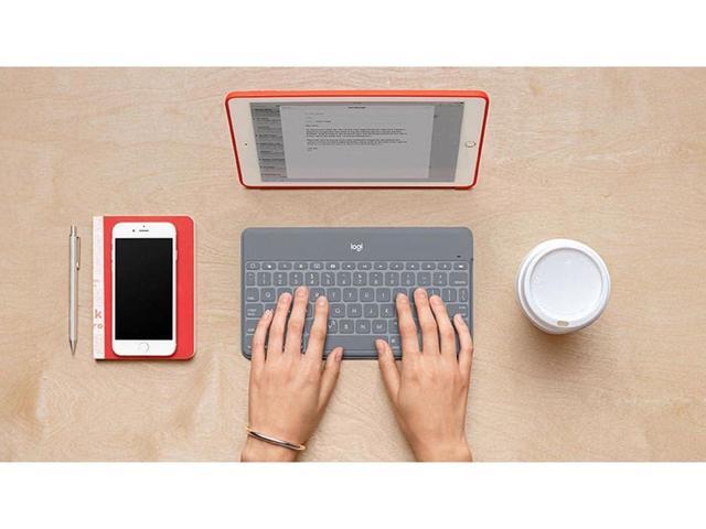 Keys-to-Go Super-Slim and Super-Light Bluetooth Keyboard for iPhone, iPad, and Apple TV - Stone