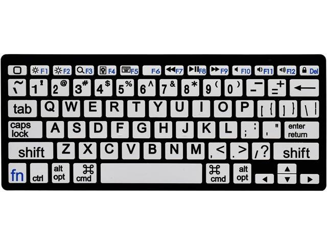 HXMJ-Large Print Mini Bluetooth Keyboard Compatible with iPad,iPhone,iPod,MacBook for Seniors and Visually Impaired Low Vision Individuals-White