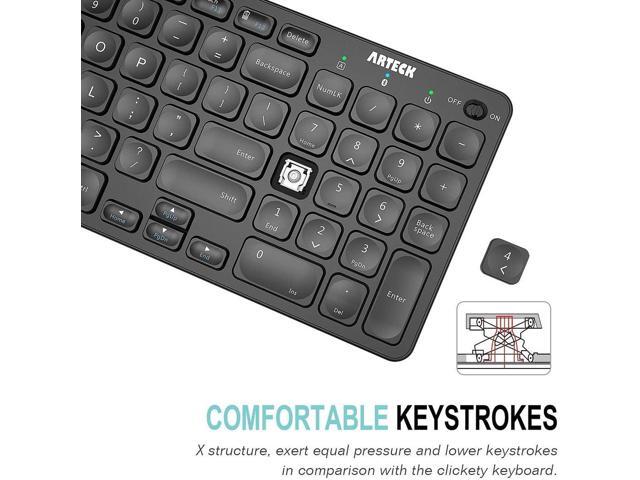 Arteck HB305-2 Universal Multi-Device Bluetooth Keyboard Ultra Compact Wireless Bluetooth Keyboard with Media Hotkeys for Windows iOS iPad OS...