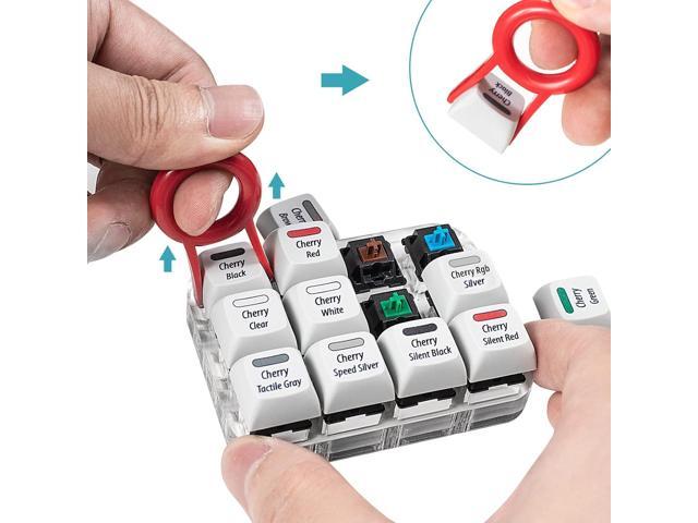 Cherry MX Switch Tester 12-Key Mechanical Keyboard Sampler Switch Testing Tool with Keycap Puller and 24 O Rings, 40A-L & 40A-R (Printed PBT Keycap)