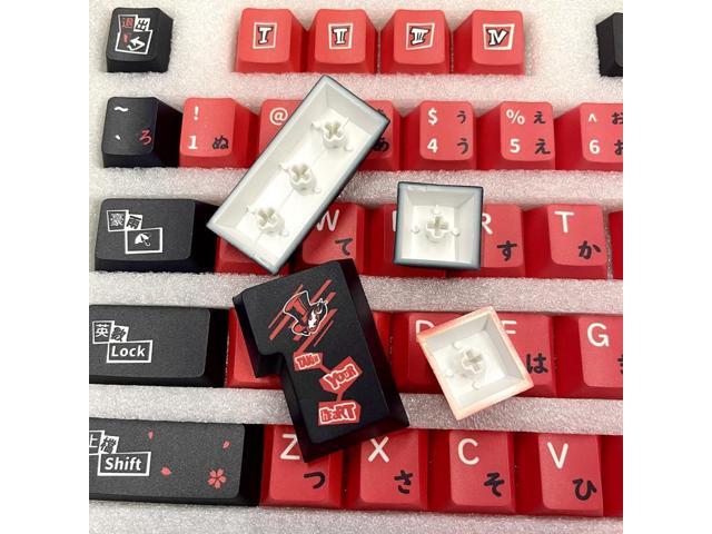 Goddess Keycap Japanese Red Black 142 Keys Cherry Profile PBT 5 Side DYE Sublimation for GH60 GK61 GK64 68 75 84 87 96 980 104 108