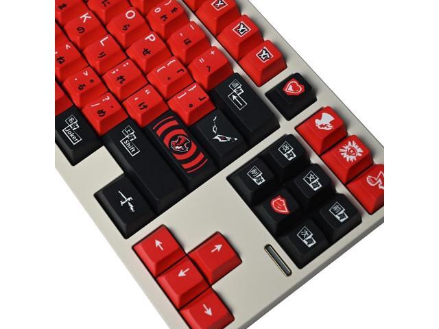 Goddess Keycap Japanese Red Black 142 Keys Cherry Profile PBT 5 Side DYE Sublimation for GH60 GK61 GK64 68 75 84 87 96 980 104 108