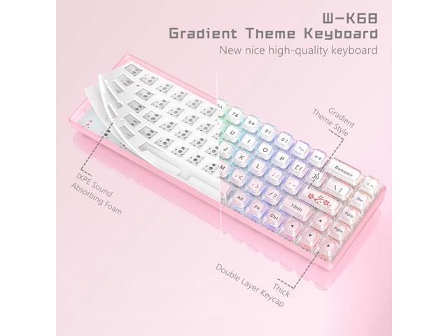 Womier 60% Keyboard Gaming Pink - Wired Creamy Mechanical Keyboard, Hot-Swappable RGB Custom Mini Key Board with Arrow Keys/Software Supported,...
