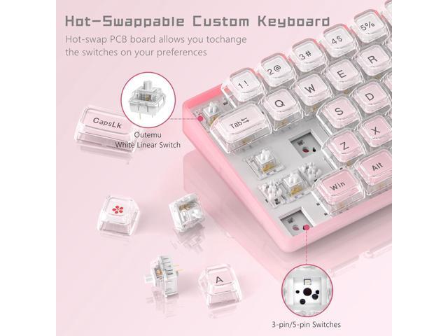 Womier 60% Keyboard Gaming Pink - Wired Creamy Mechanical Keyboard, Hot-Swappable RGB Custom Mini Key Board with Arrow Keys/Software Supported,...