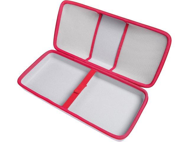 co2CREA Hard Travel Case Compatible with 8BitDo Retro Mechanical Keyboard 87 Keys Dual Super Programmable Buttons (White Case and Red Zipper)