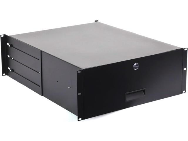 AEONS 4U Server Cabinet Case 2-Post 4-Post Rack Mount 19 inch Sliding Tray Lock Drawer 22' Deep Adjustable Rails Locking Storage for Data Network...