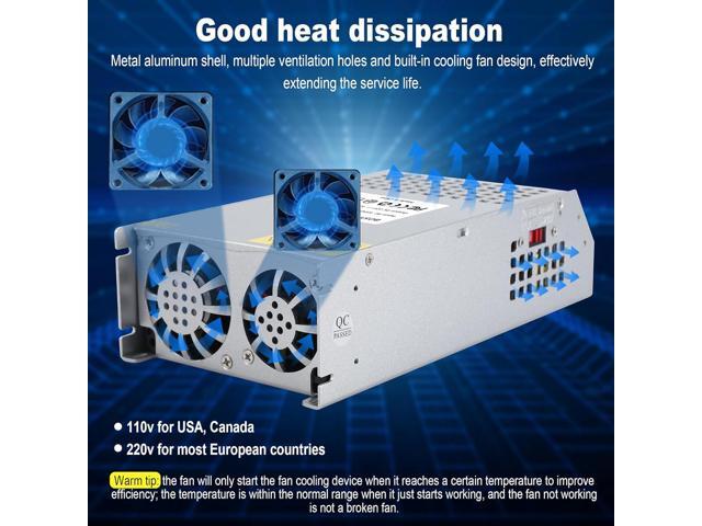 12V 125A 1500W DC Switching Power Supply Adapter PSU AC 110V / 220V-DC 12V Transformer Adapter, for 3D Printer,CCTV Camera Security System,...