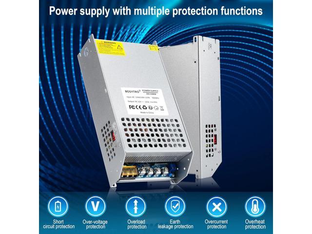 12V 125A 1500W DC Switching Power Supply Adapter PSU AC 110V / 220V-DC 12V Transformer Adapter, for 3D Printer,CCTV Camera Security System,...
