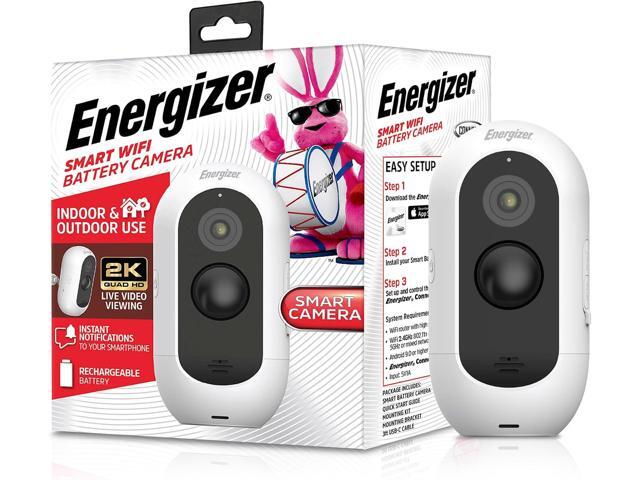 Energizer Smart 2K Outdoor Battery Security Camera, Wireless, Rechargeable, Weather-Resistant, Live View, 2-Way Audio, Night Vision, Motion Alerts,...