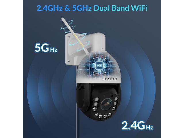 FOSCAM 4MP WiFi PTZ Outdoor Camera, 18X Optical Zoom with Auto Tracking, 2.4/5GHz WiFi Camera for Home Security, Person/Vehicle/Animal Detection,...