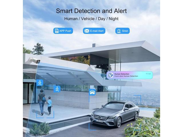 SV3C 4K POE IP Camera Outdoor, 8MP POE Security Camera with 120°Wide Angle, Smart Motion Detection, IR/Color Night Vision, Two-Way Audio, Metal...