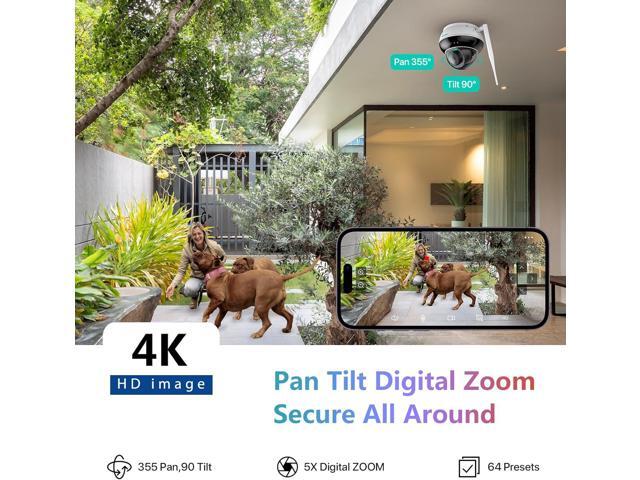 SV3C 4K PTZ WiFi Wireless Dome Camera Outdoor, Security IP Camera Indoor 8MP with Auto Tracking, Infrared HD Night Vision, SD Card Record, Motion...