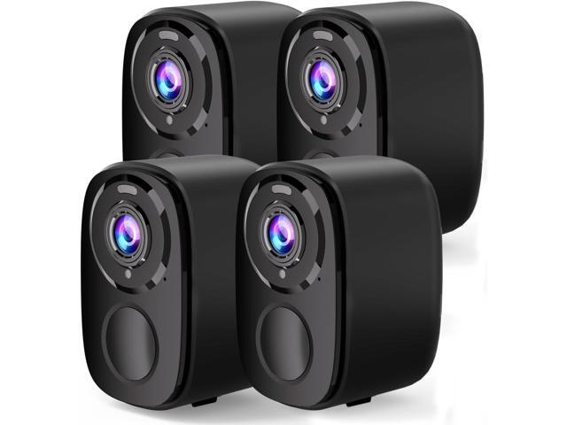 Rraycom 4Pack Wireless Home/Outdoor Security Cameras, 5MP Battery Powered Security Cameras with Spotlight Siren Alarm, AI Motion Detection, Color...