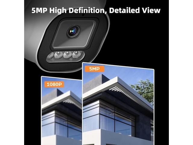 TIGERSECU 5MP Wide Angle Dome Security Camera for DVR, Weatheproof for Indoor/Outdoor Use, Hybrid 4-in-1 with OSD Switch, for TVI, CVI, AHD, CVBS...